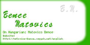 bence matovics business card